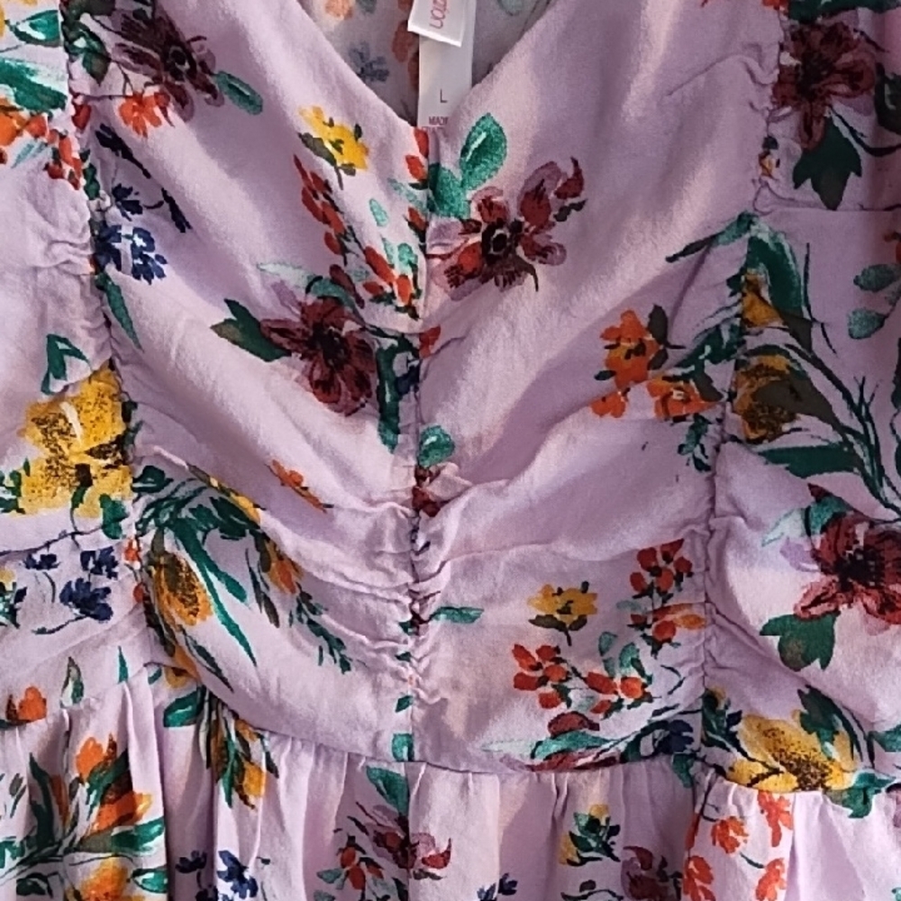 Xhiliration EUC Floral Print Sundress Large Lined, Adjustable Straps. - Picture 3 of 10
